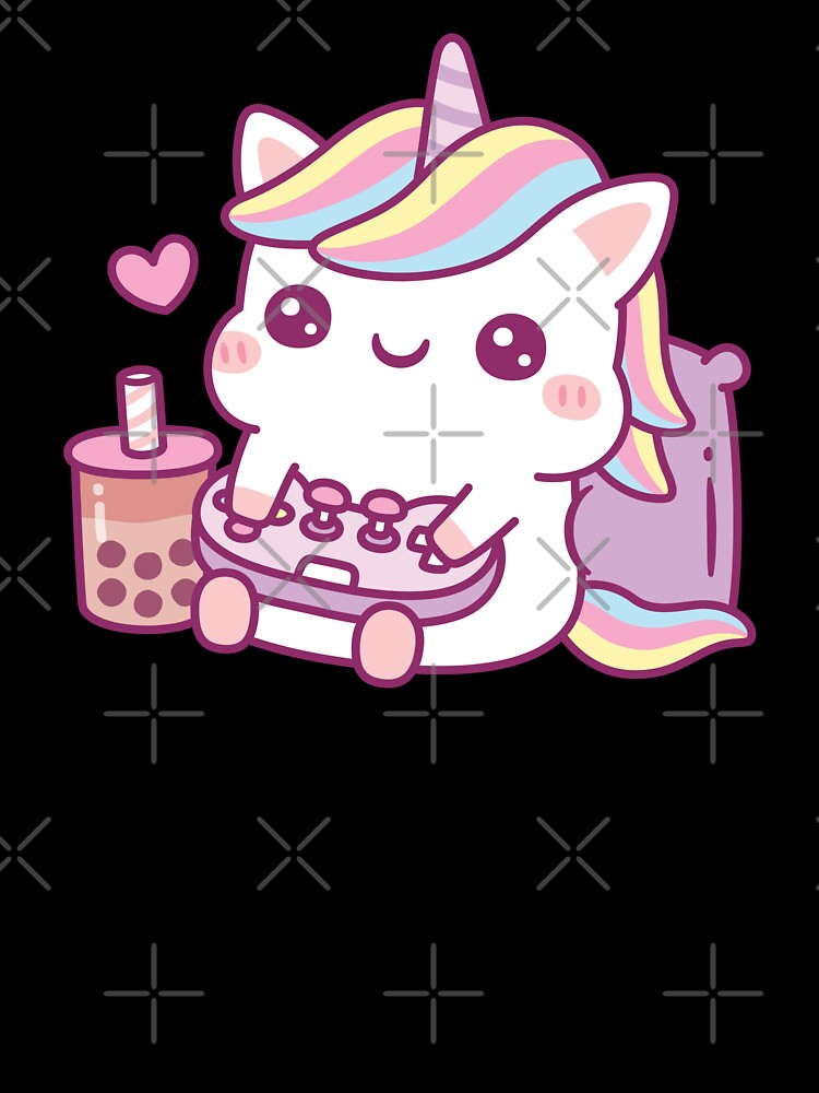 Cute Little Unicorn Loves Playing Video Games by rustydoodle