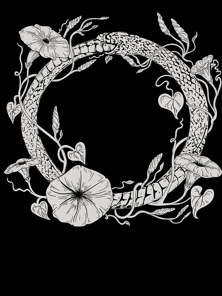 Mystical Ouroboros Engraving Style Drawing by Arcane Orchid