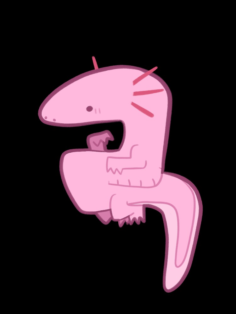 Leucistic Axolotl by justrllytrash