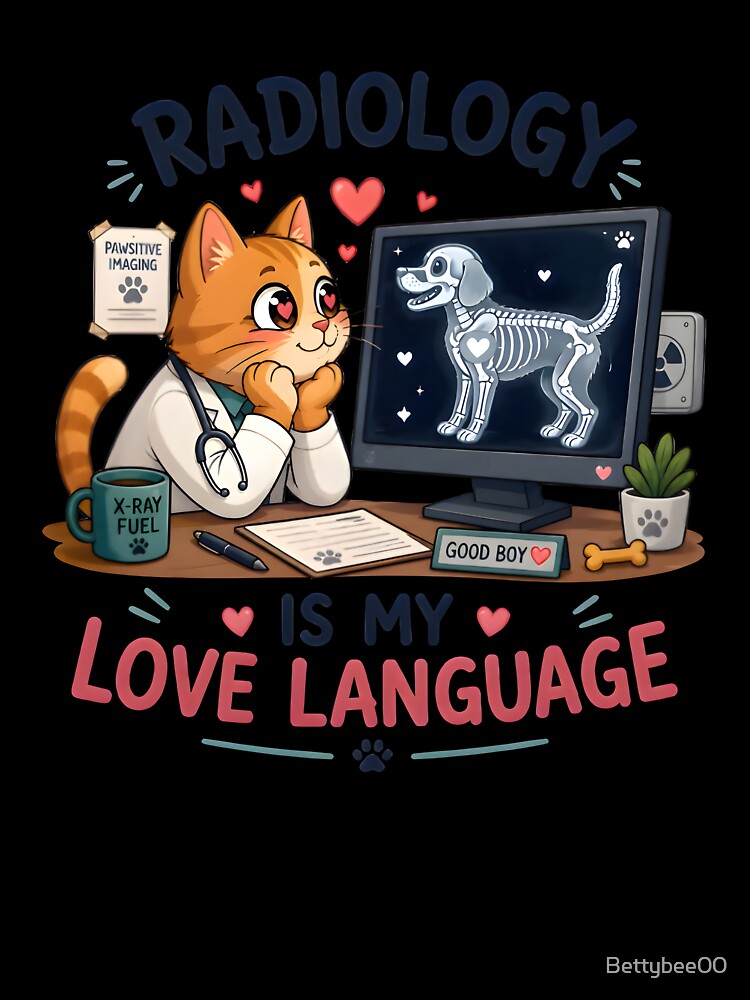 Radiology Is My Love Language Cat Design | Funny Veterinary Radiology Humor by Bettybee00