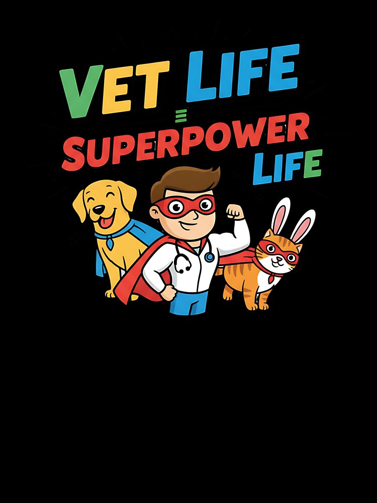 Vet Life = Superpower Life – Funny Veterinarian Shirt by Muzgle