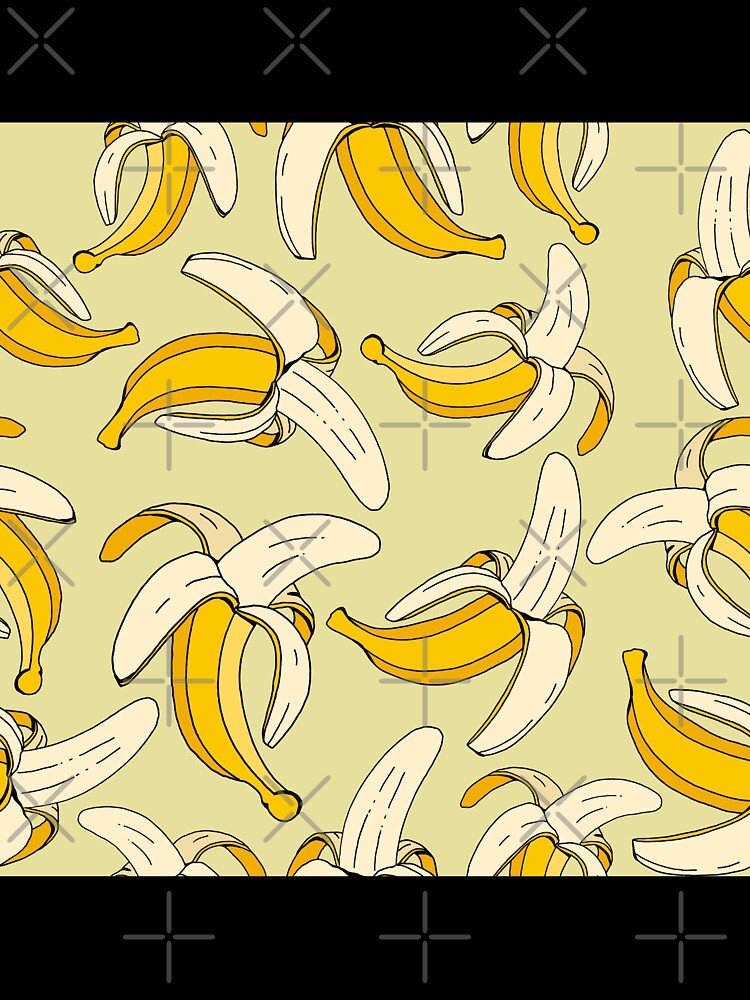 Tropical Bananas on Warm Beige Food Pattern by HotHibiscus