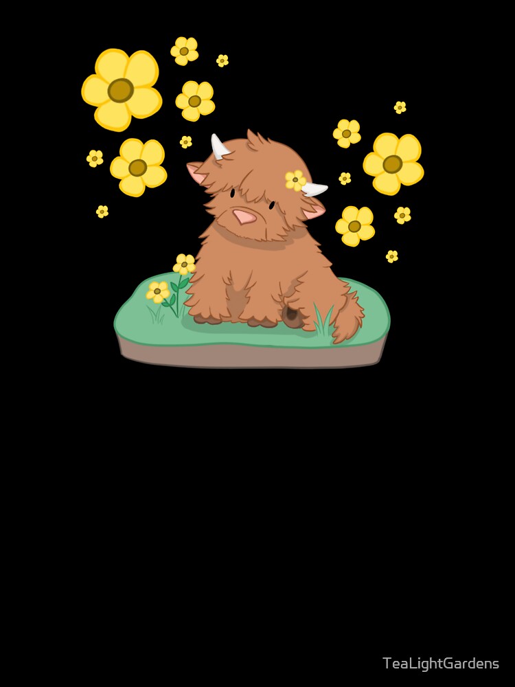 Baby Highland Cow Extra Flowers by TeaLightGardens