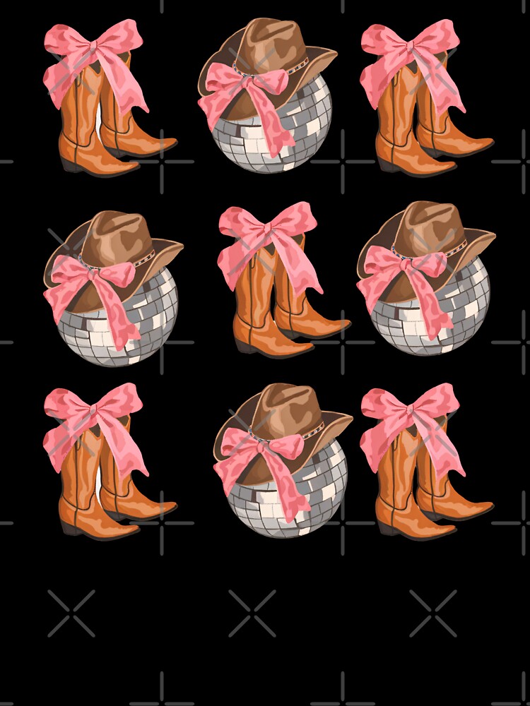 Retro Cowgirl Boots and Disco Ball Pattern by Charlietule