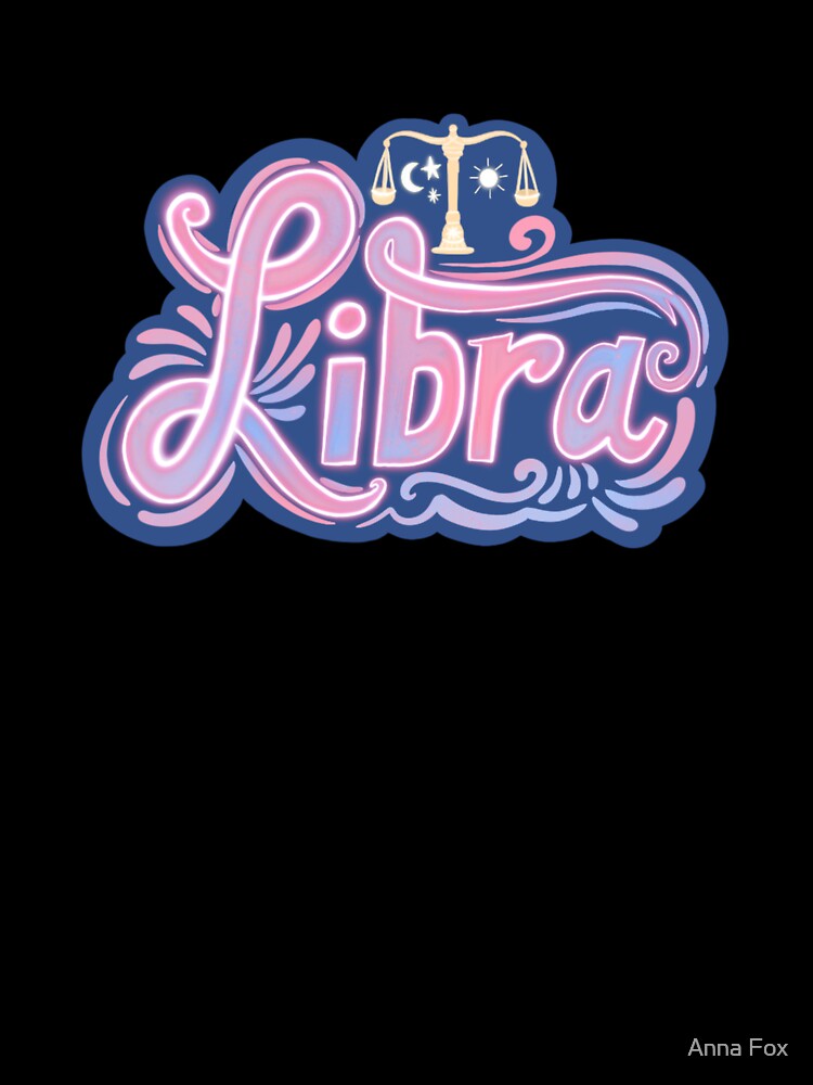 Libra sun sign with balance scale by Anna Fox