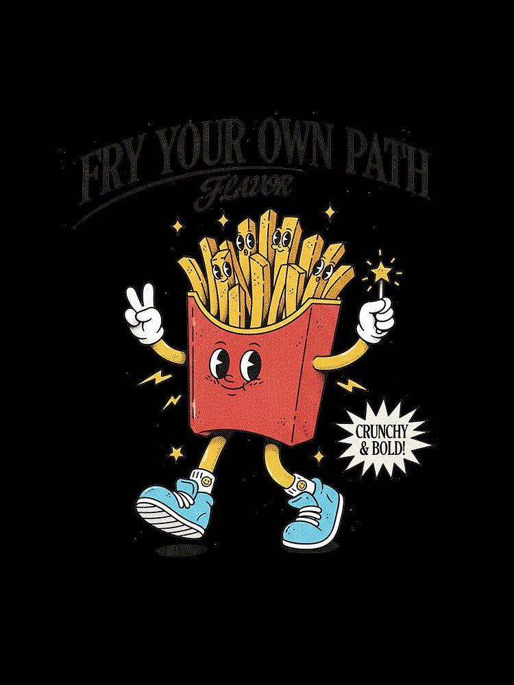 Fry Your Own Path - Retro French Fries Mascot by HoopeStylee