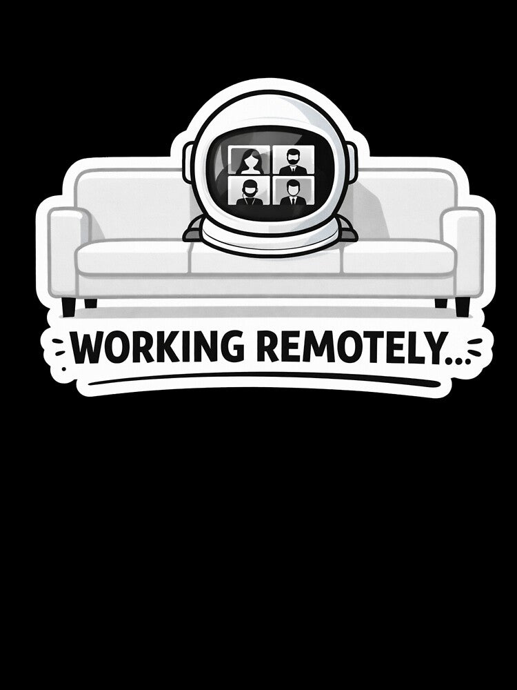Working Remotely Astronaut Funny Remote Work Zoom Meeting Design by ZYNORAworld