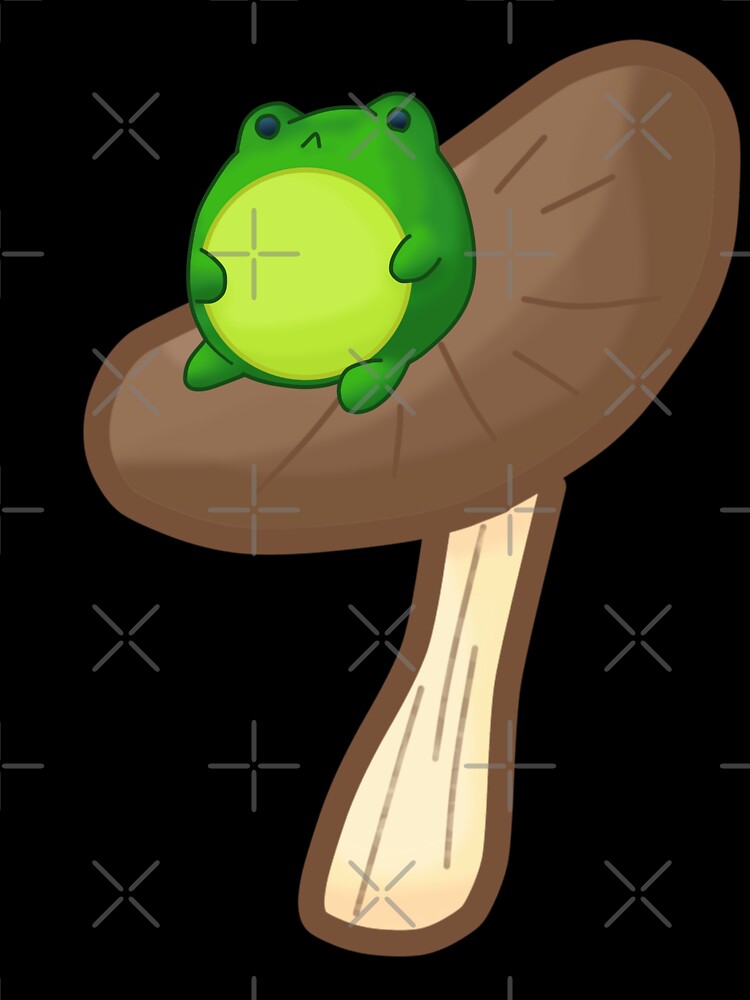 Frog On Brown Mushroom by Cutsiecottage