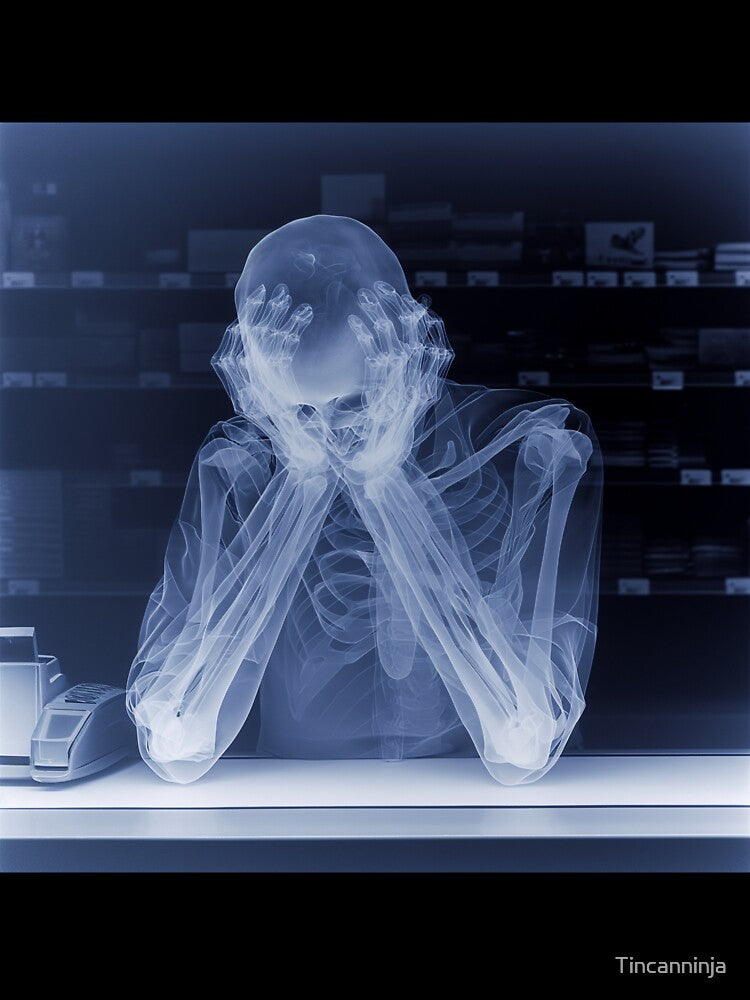 Scanxiety: X-Ray Reveals the Toll of Endless Beeps and Bags by Tincanninja