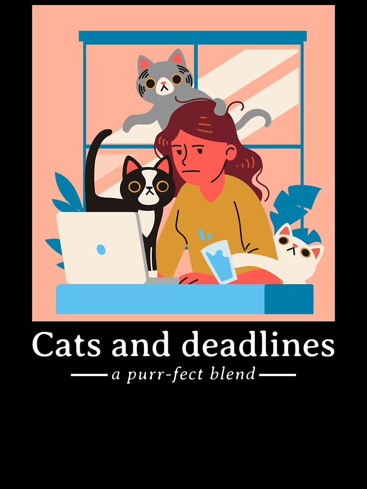 Cats Working Remotely Home Office WFH Remote Work by SvenJ94