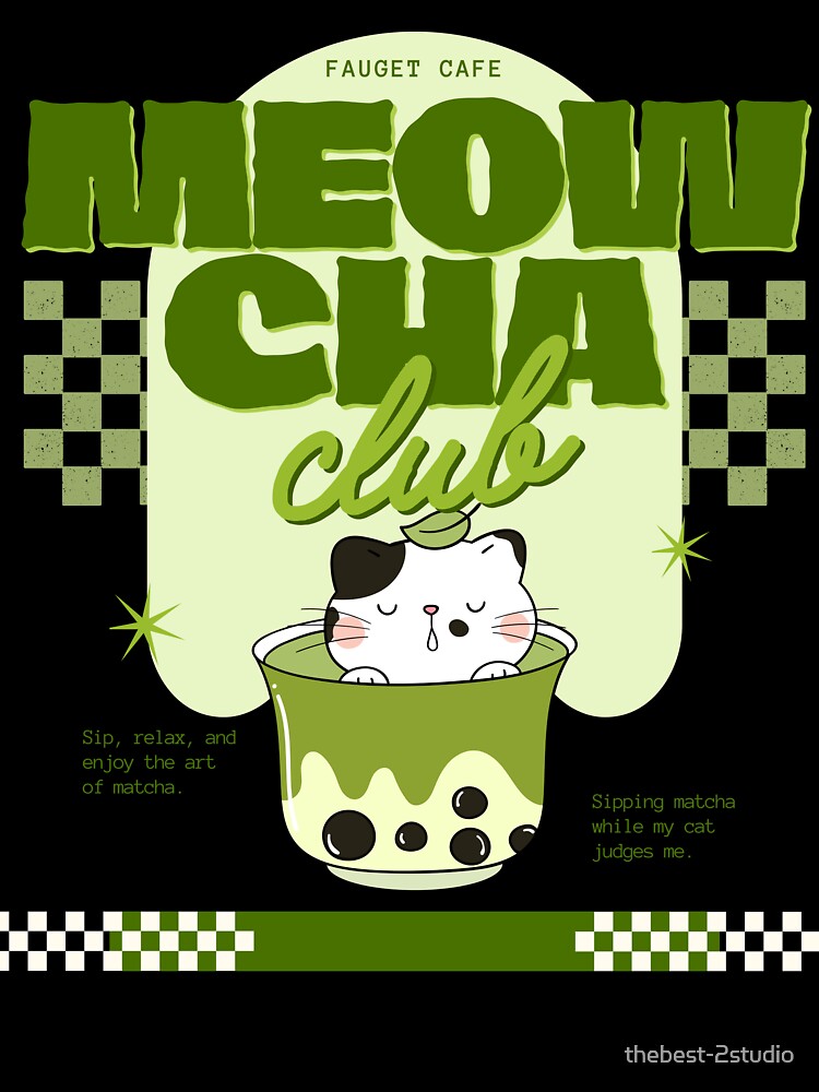 Meowcha Club Funny Matcha Club by thebest-2studio