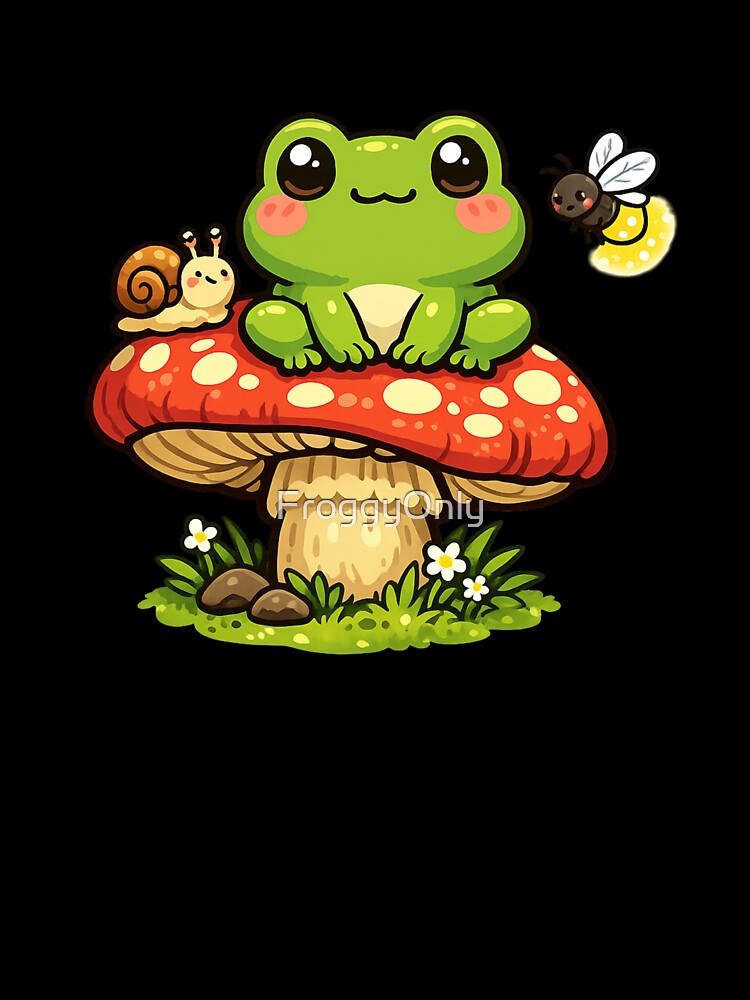 Frog and snail on a mushroom by FroggyOnly