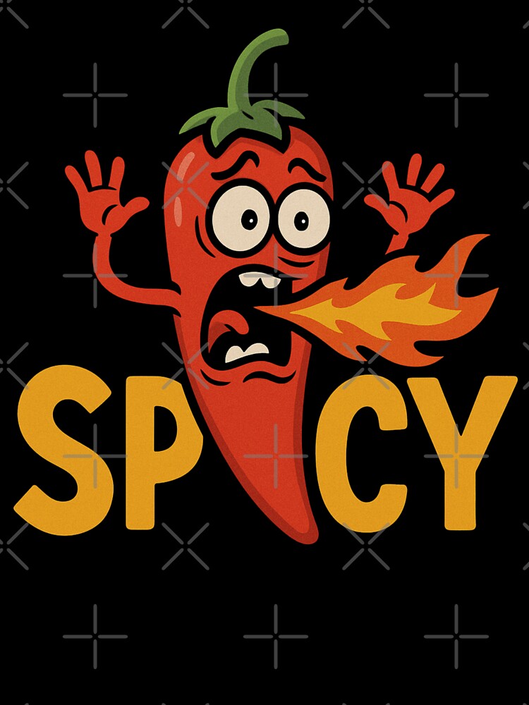 Funny Spicy Chili Pepper Breathing Fire by Adrian Kane