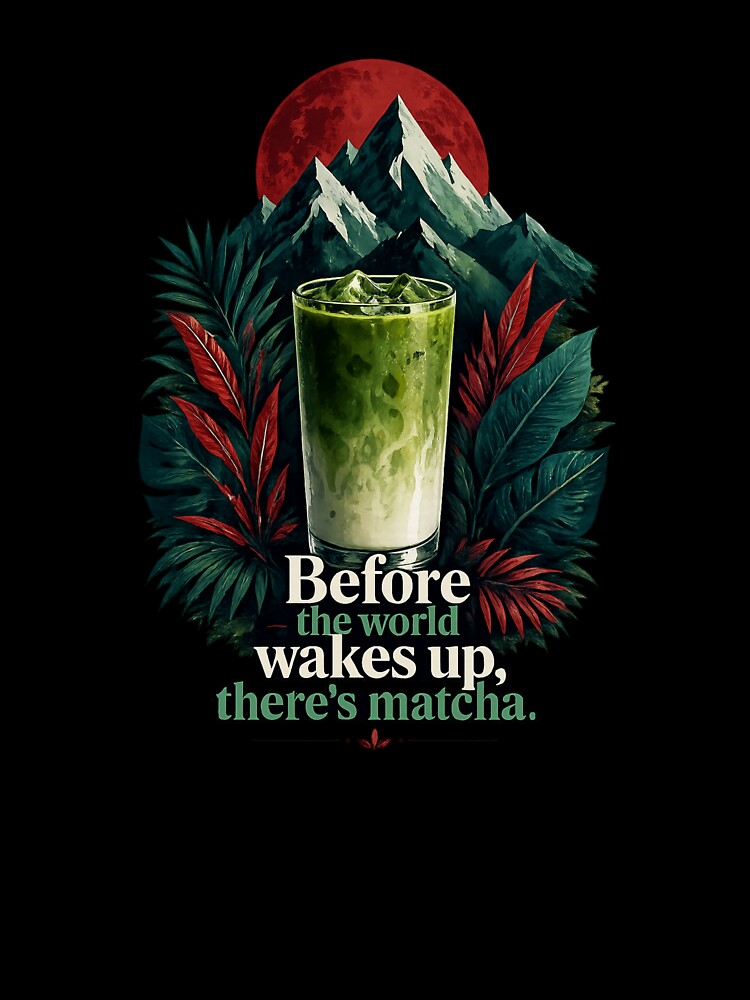 Before the World Wakes Up - Matcha Nature & Mountain Adventure Art by BrewmarkStudio