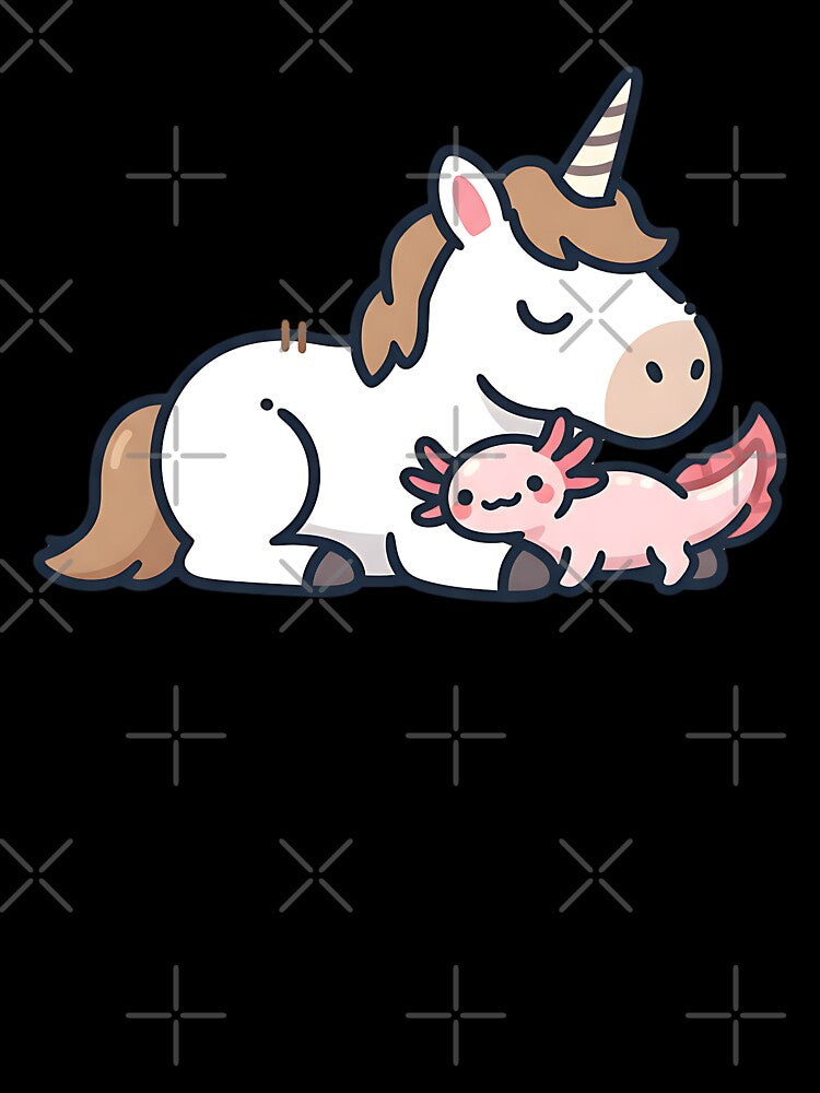 Cute Unicorn and Axolotl by dudelinart