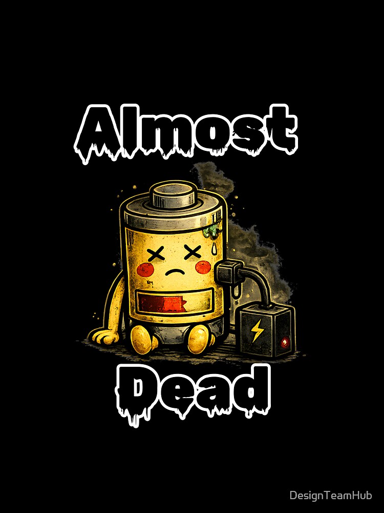 Social Battery Almost Dead Shirt – Low Energy Funny Introvert Aesthetic Tee by DesignTeamHub
