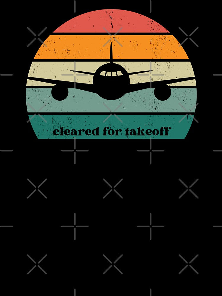 cleared for takeoff retro sunset airplane aircraft for pilots, flight attendant and aviation geeks by AviationArtists