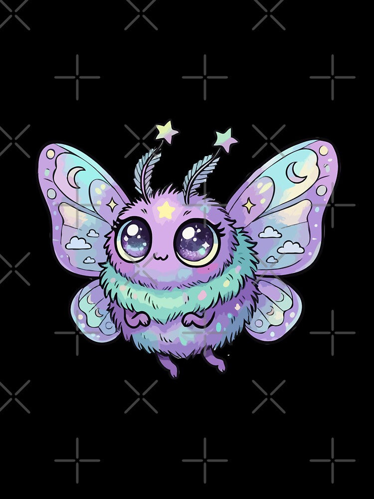 Lavender Shimmering Celestial Winged Chibi by Emegan Print Art