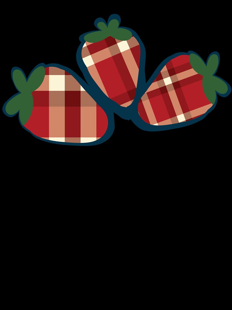 Plaid Strawberry Trio Illustration Design by GreenxGreen