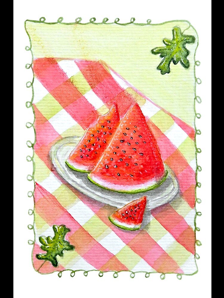 Watermelon Picnic Watercolor Illustration | Cozy Summer Art by Moo Ilustra