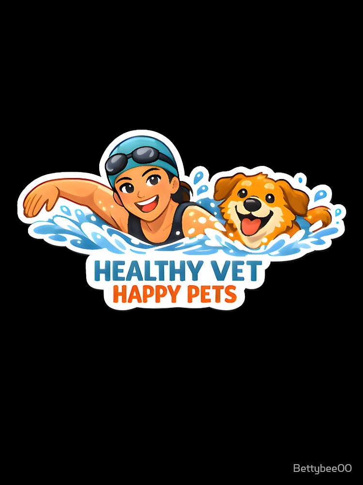 Healthy Vet Happy Pets Swimming Shirt | Veterinary Fitness Lifestyle Collection Design by Bettybee00