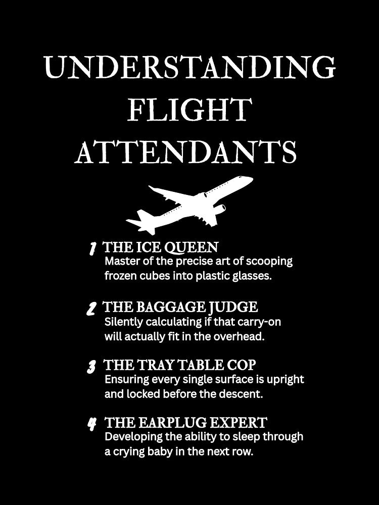 Flight Attendant Gift Idea Cabin Crew Humor – Black by PsyFlow35