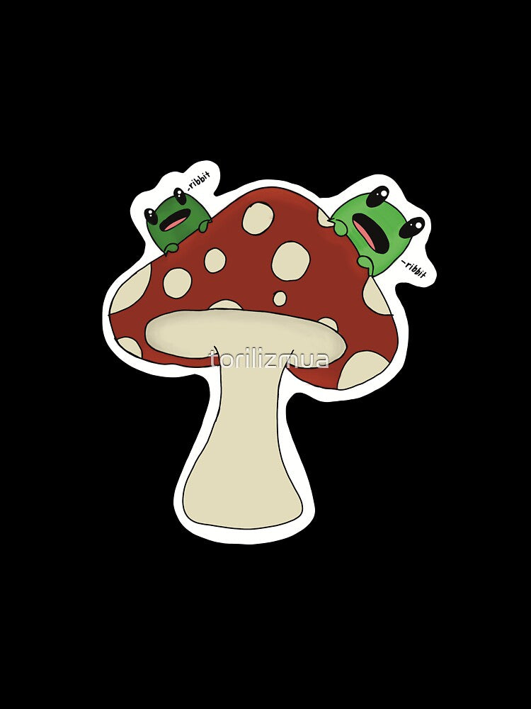 Two Frogs on a Mushroom by torilizmua