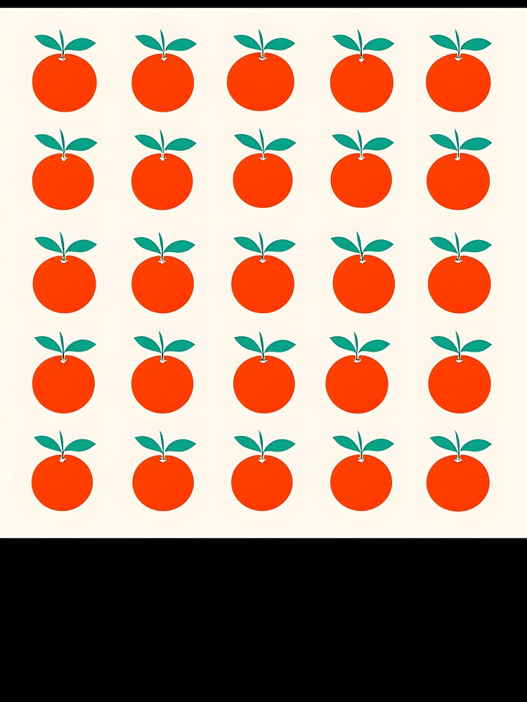 Bright Orange Fruit Grid Pattern – Minimal Retro Citrus Throw Pillow by FestivityFinds