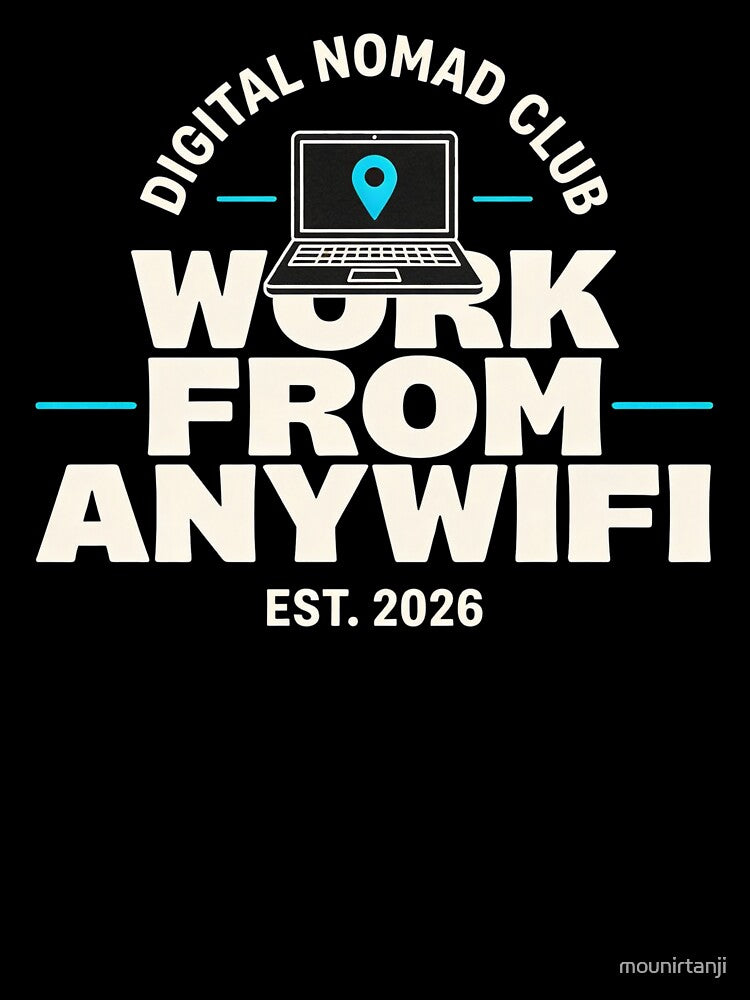 WORK FROM ANYWIFI – Digital Nomad Club Retro Remote Work Tee by Dazai_shop⭐⭐⭐⭐⭐