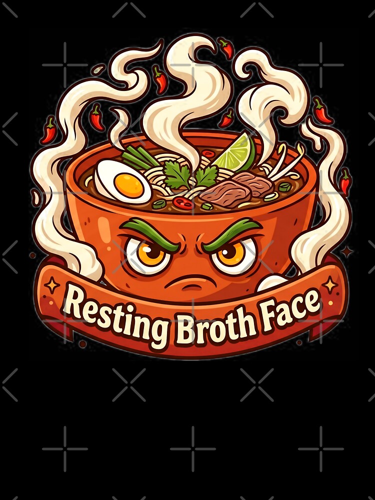 Resting Broth Face Funny Pho Soup Lover by Oommen Studio