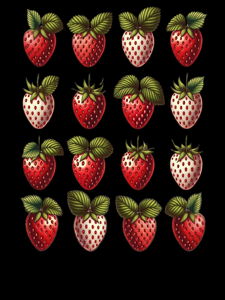 Retro Strawberry Pattern - Hand-drawn vintage design with a summer look by DI GIULIANO