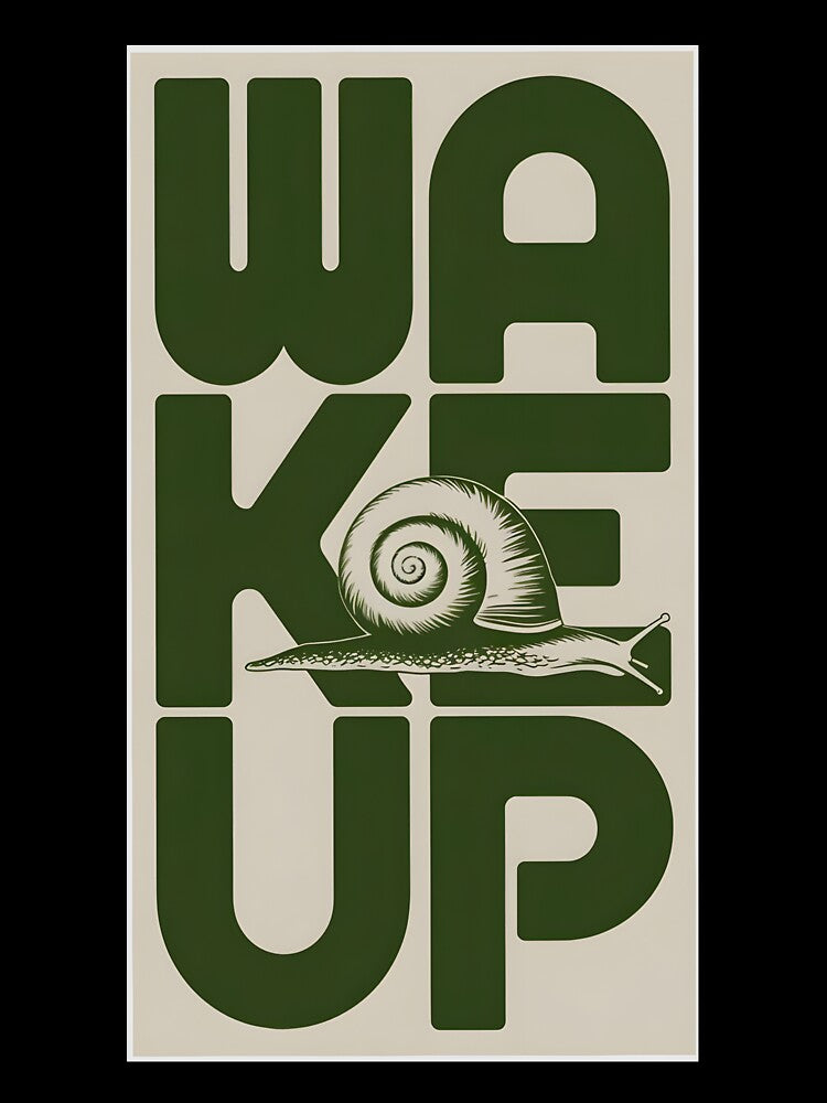 Vintage Wake Up Snail Graphic Design by LazyGeniusArt