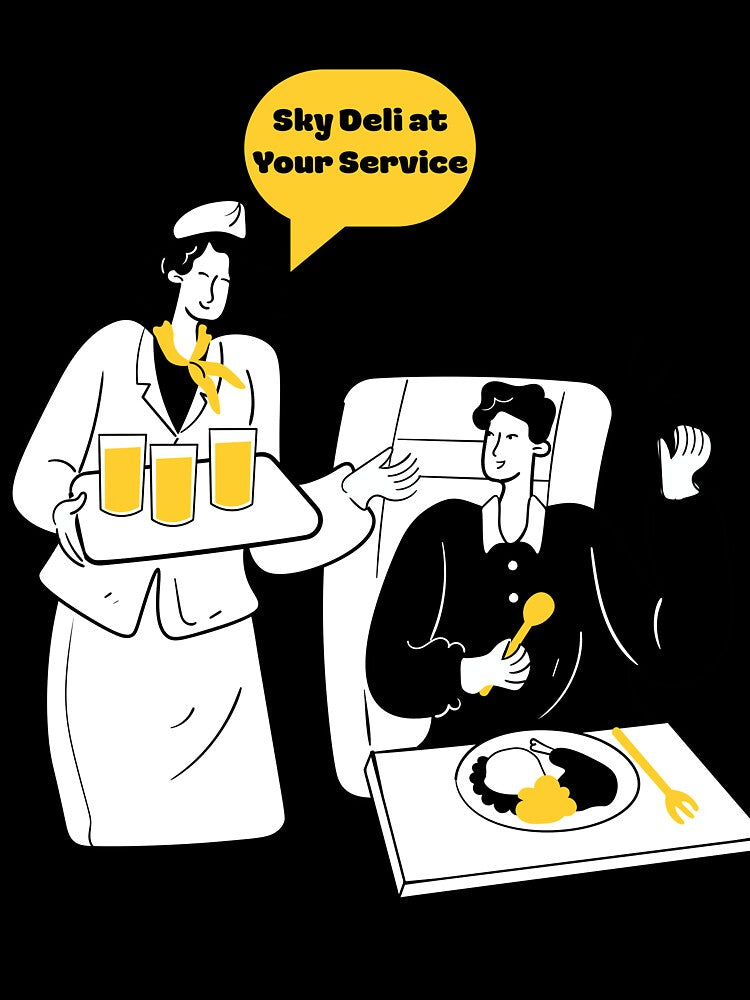 Sky Deli at Your Service – Funny Flight Attendant Design by AirmanTalha