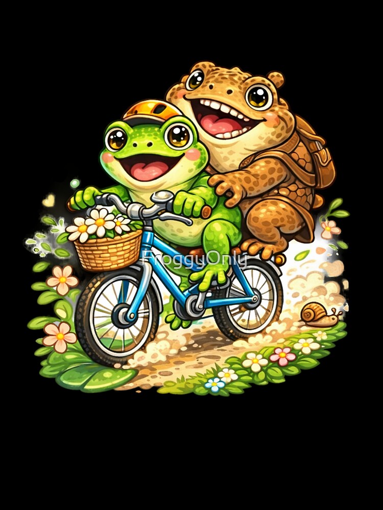 frog and toad on a bicycle by FroggyOnly