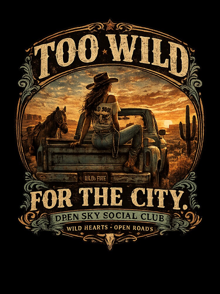 Too Wild For The City | Vintage Cowgirl Western Design by Anyshca