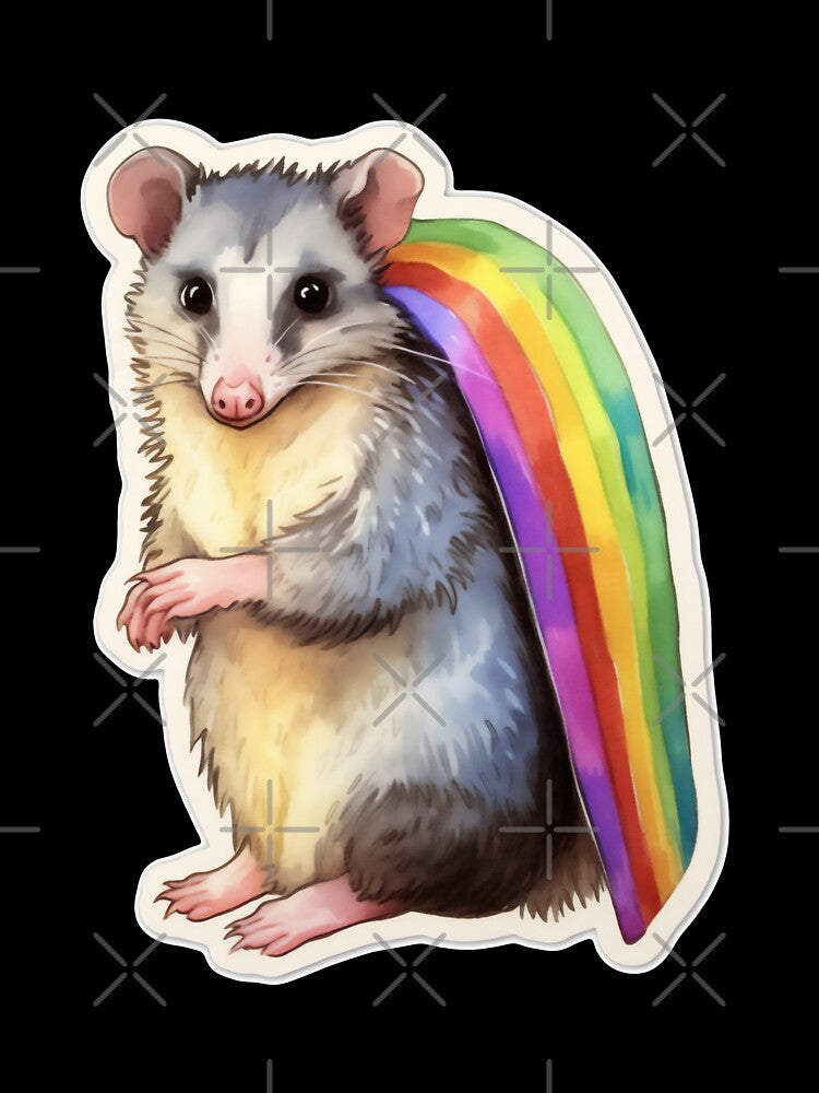 Opossum with a pride flag by CrittersHub