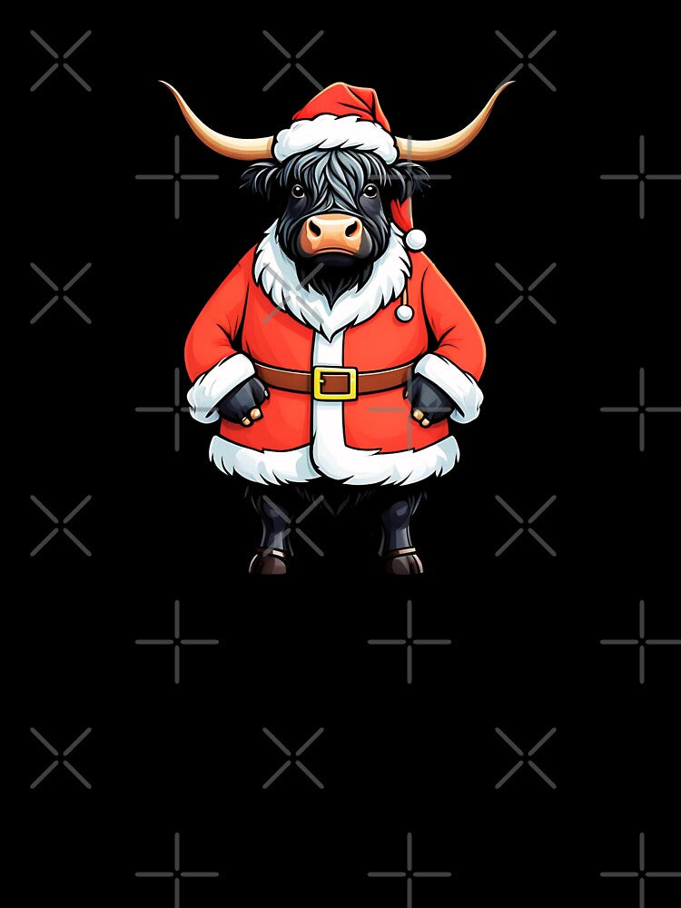 Christmas Black Highland Cow Santa by TheAnimalZ00