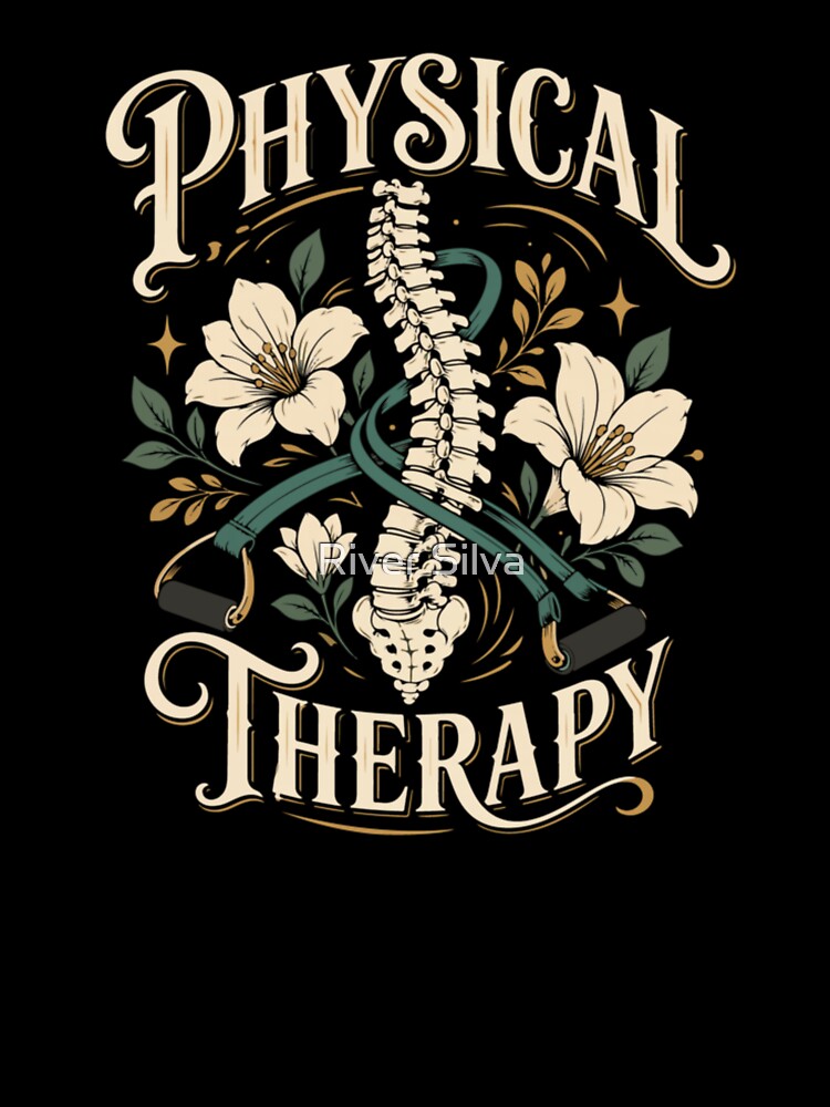 Physical Therapy Spine Floral Chiropractic Health And Wellness Recovery Art by River Silva