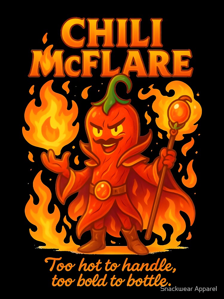 Chili McFlare – Fire Mage Pepper Tee | Snackwear Apparel by Snackwear Apparel