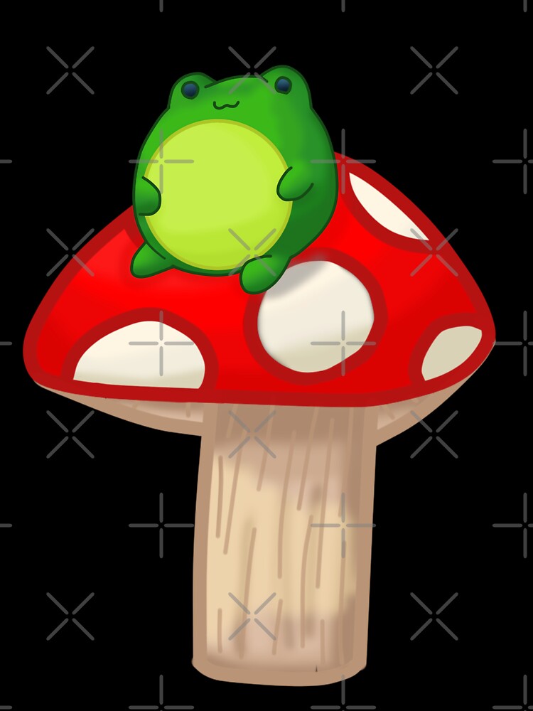 Frog On Red Mushroom by Cutsiecottage