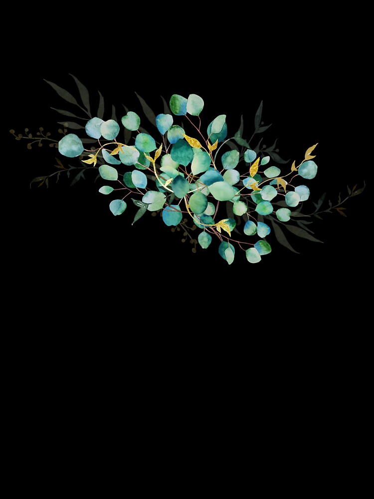 Bouquet of eucalyptus branches watercolor leaves by Createssy