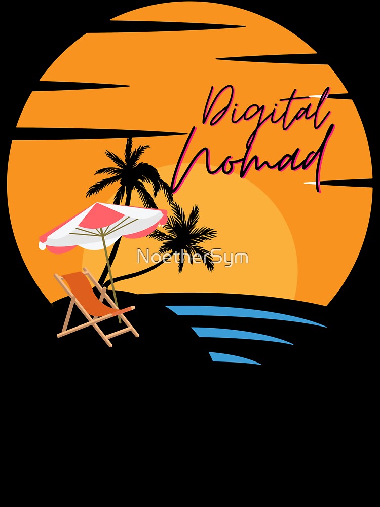 Digital nomad lifestyle, working freely from a beach by NoetherSym