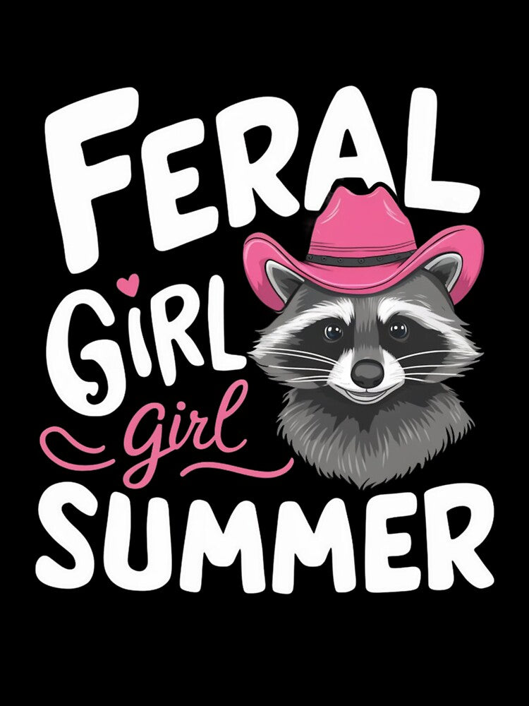 Raccoon head with the words "FERAL GIRL GIZE SUMMER" by MyNiceDesigns