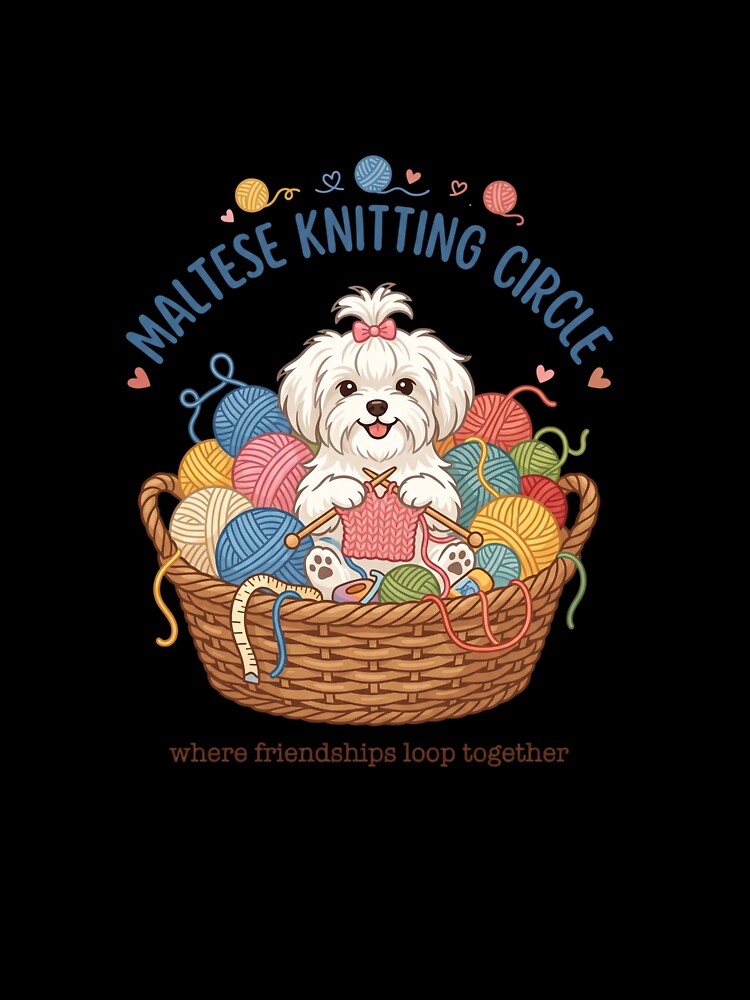 Maltese Knitting Circle Yarn Crochet Craft by PictoVibe