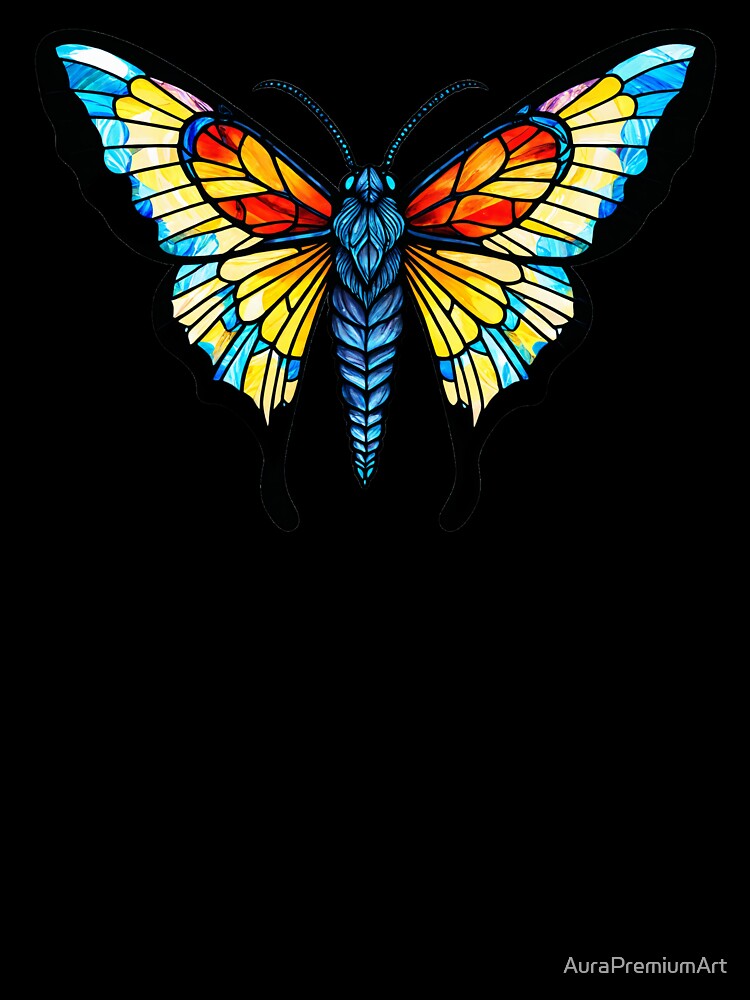 Stained Glass Death Head Moth Whimsigoth Aesthetic by AuraPremiumArt