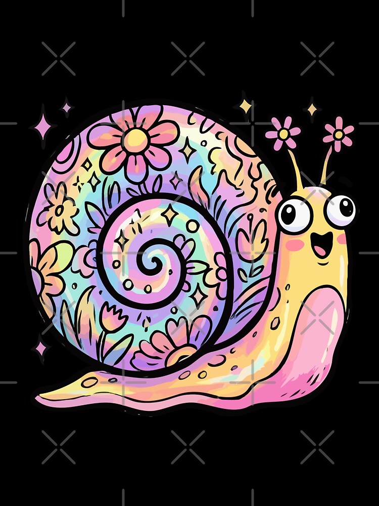 Iridescent Whimsical Petal Shell Gastropod by Emegan Print Art