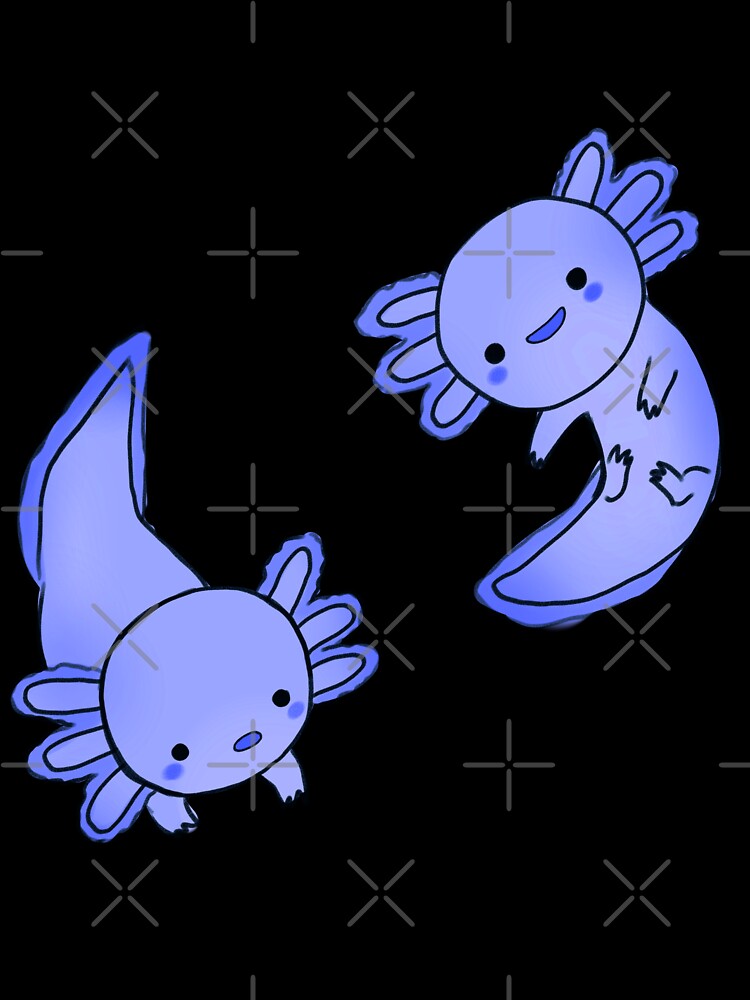 Blue cute axolotls by Mayarart