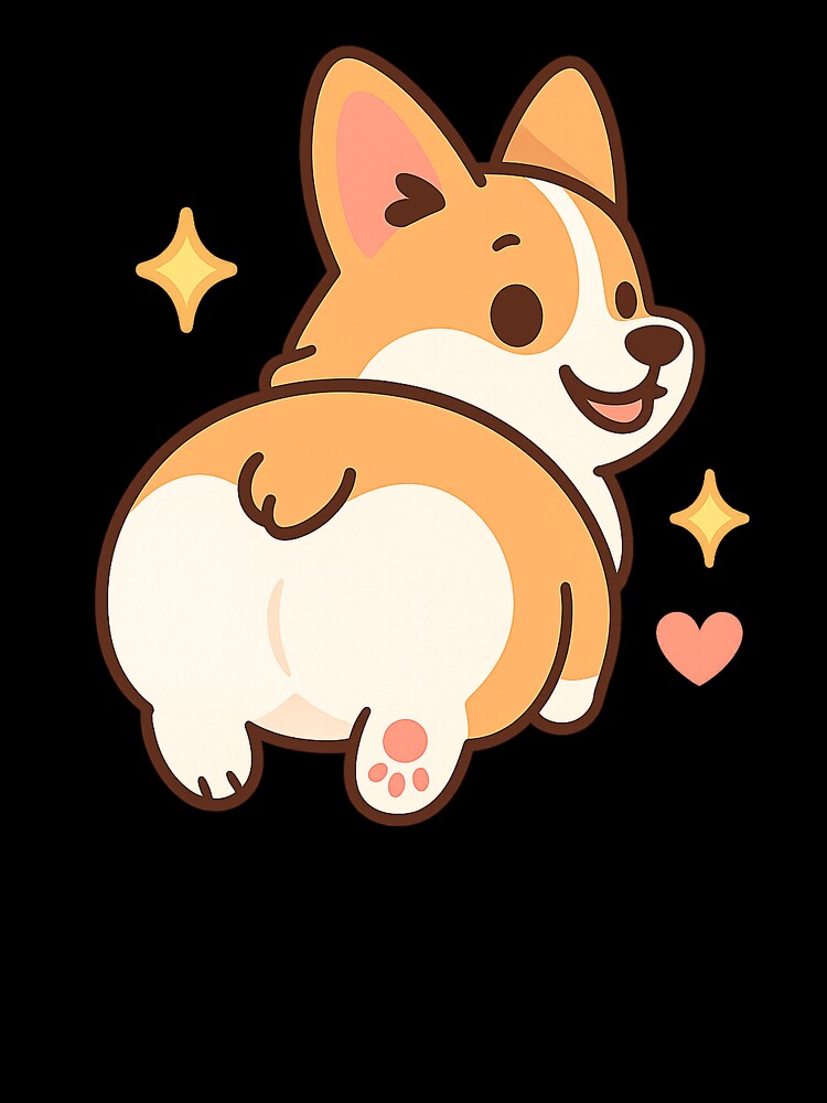 Corgi Butt – Funny Sparkly Dog Sticker by Tripconic
