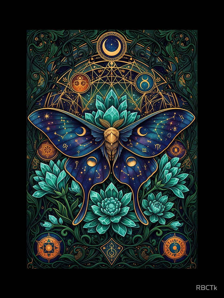 Mystic celestial luna moth maximalist art nouveau by RBCTk