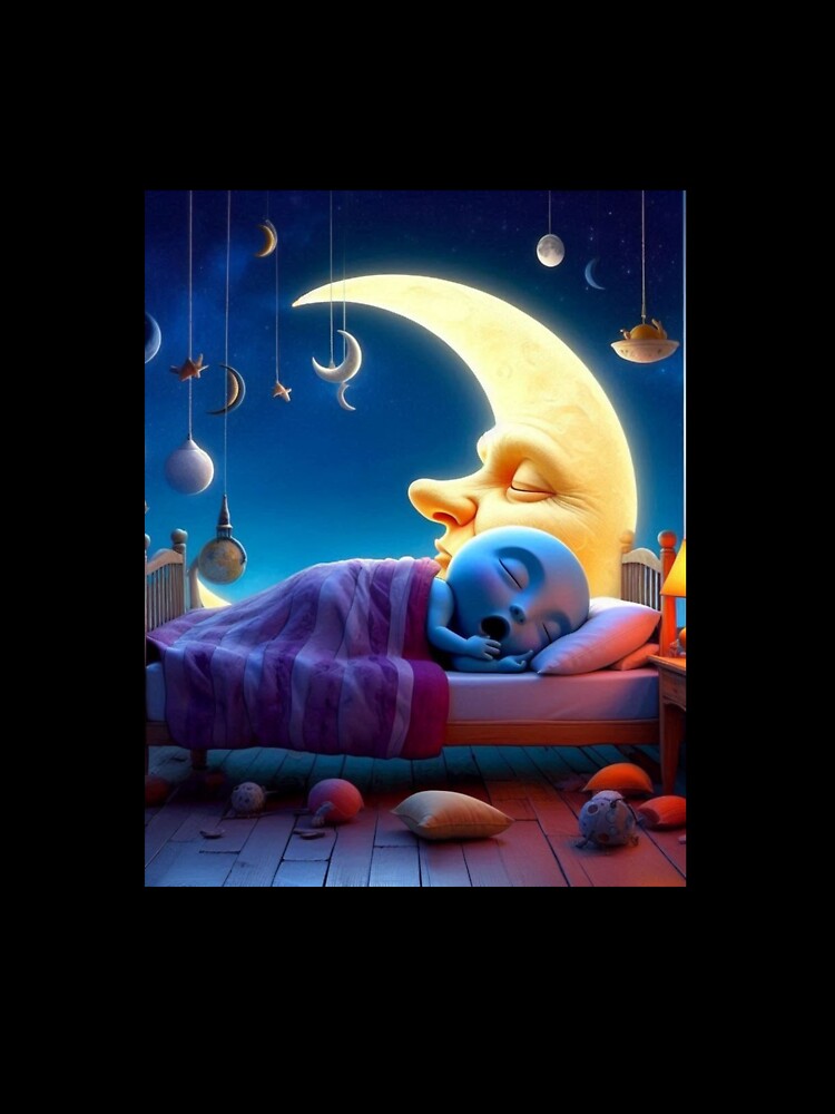 Sleepy Moon – “Rest Is Resistance” Celestial Quote Design by ashokreddy343